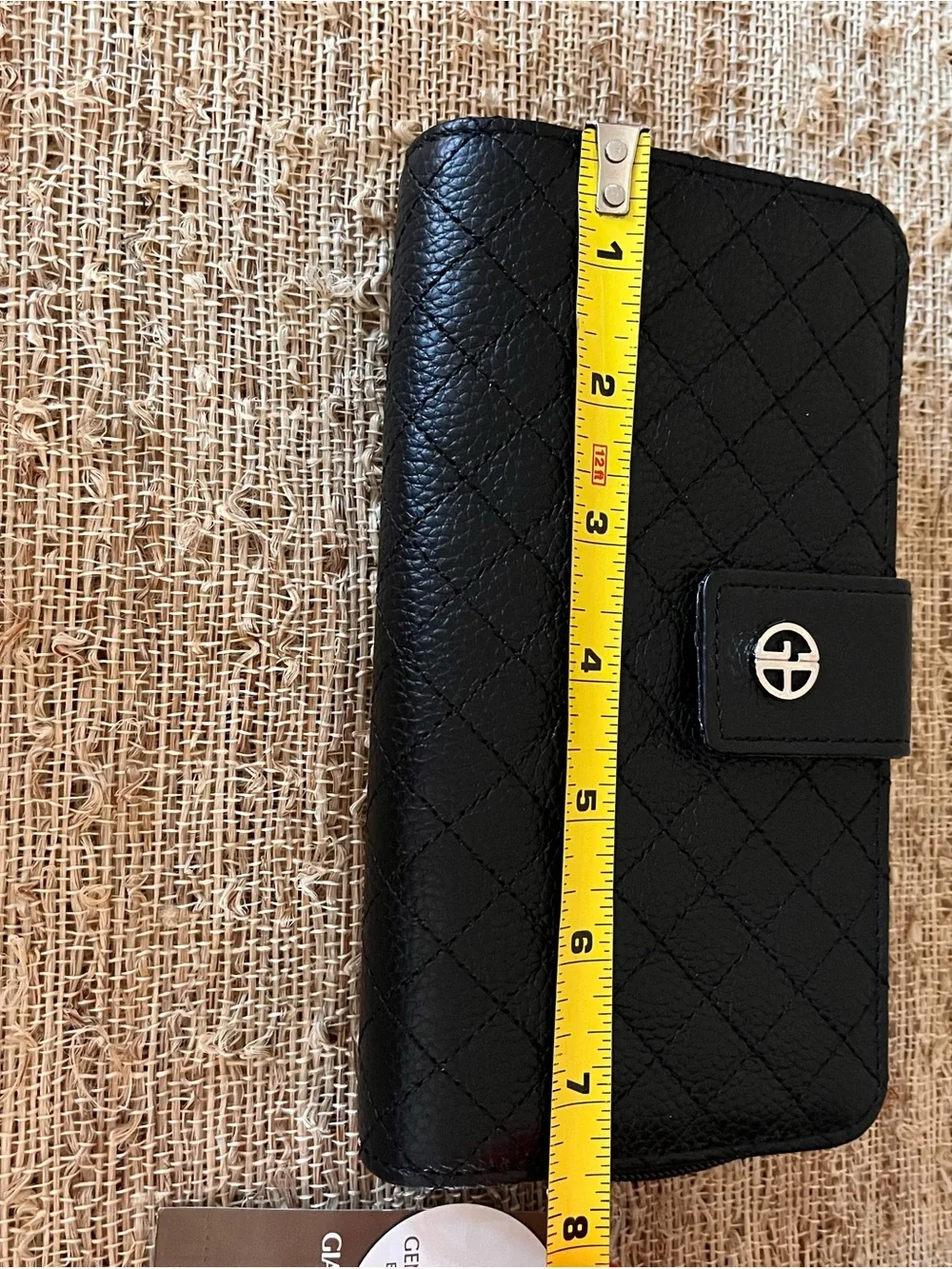 NWT Giani Bernini Black Quilted Leather Zip-Around Wallet with Turnlock